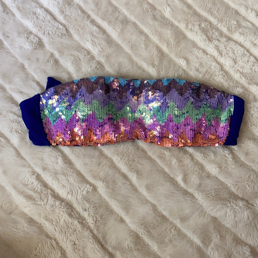 Sequence bandeau swim top